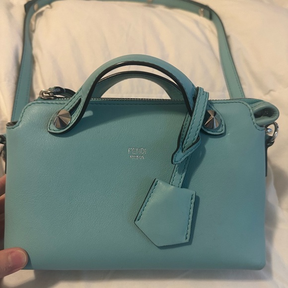 Fendi Blue Way mini Crossbody Bag with Detachable Strap-Tiffany blue color-Rare - Picture 2 of 13